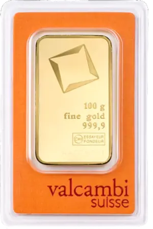Valcambi Suisse 100 gram guldbarre