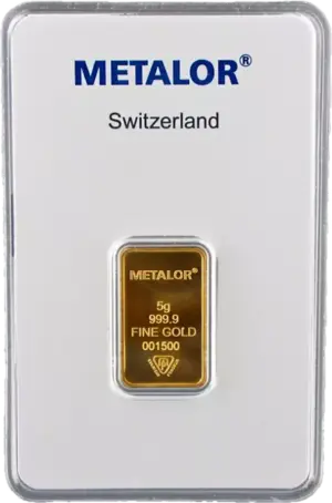 Metalor 5 gram guldbarre
