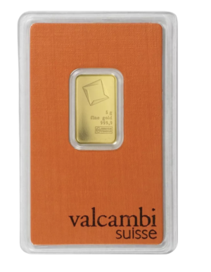 Valcambi Suisse 5 gram guldbarre