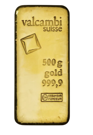 Valcambi Suisse 500 gram støbt guldbarre