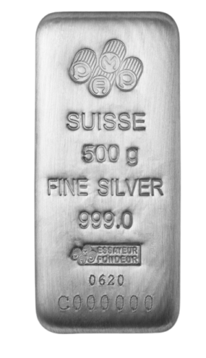 Pamp 500g støbt sølvbar