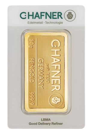 C.Hafner 50 gram guldbarre