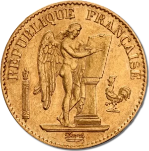 20 Franska Franc Genius (skyddsängel) guldmynt