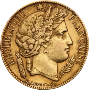 20 Franska Franc Ceres guldmynt