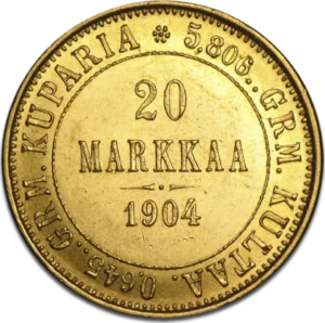 20 Finska Markkaa 1860-1913